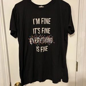 Black Graphic Christmas T-Shirt